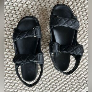 Black Velcro dad sandals